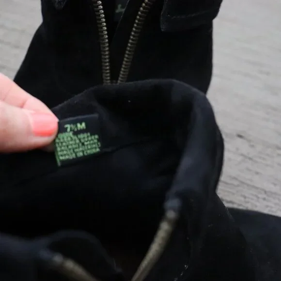 SAM EDELMAN Louie Black Suede Fringe Cowboy Bootie Size 7.5 - Picture 7 of 9